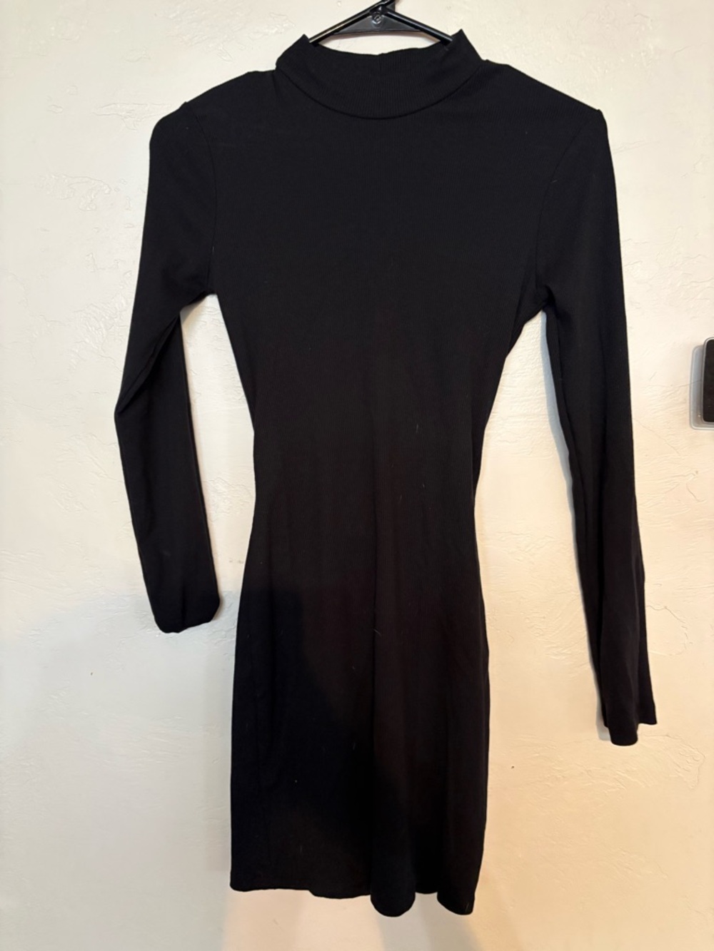 Fashion Nova Black Long Sleeve Turtleneck Bodycon Dress